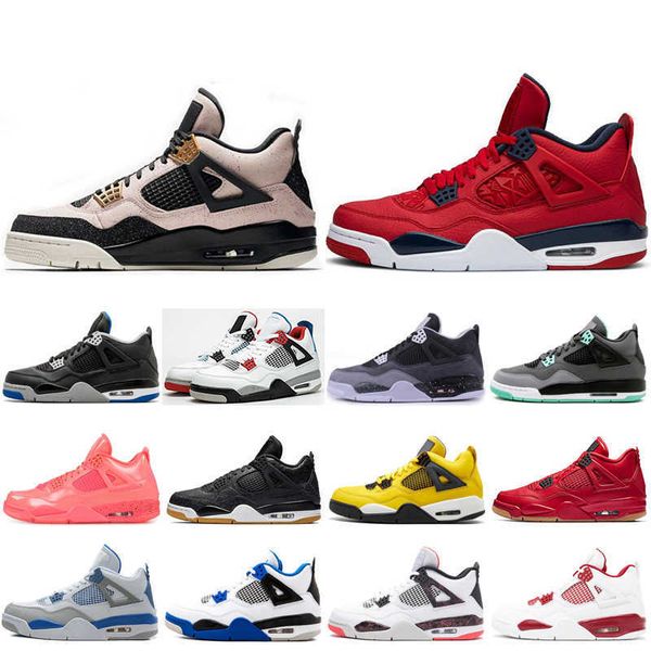 

basketball shoes sports mens sneakers white cement premium black thunder fire red classic man 4 4s wings what the