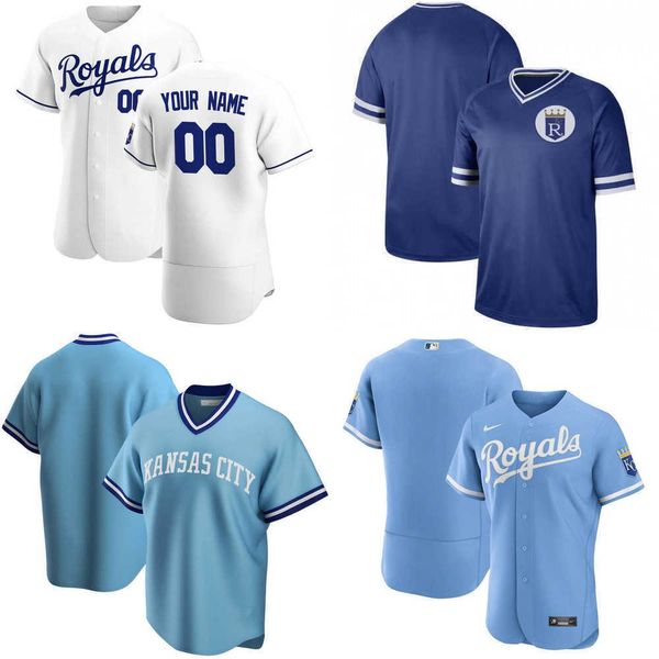 

2022 custom jersey kansas''city''royals''mens women youth 16 andrew benintendi 4 alex gordon 13 salvador perez, Blue;black