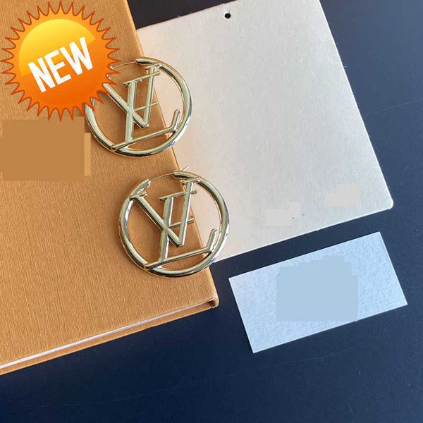 

2022 designer earrings fashion gold hoop earrings lady women party earring new wedding lovers gift engagement jewelry for bride, Golden;silver