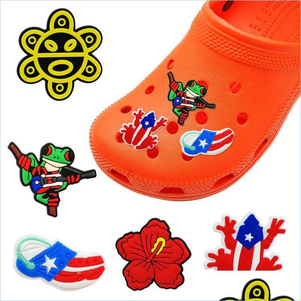 

shoe parts accessories moq 100pcs puerto rico style clog jibz charms 2d soft pvc shoe accessories shoes buckles charm decoration f dhgbs, White;pink