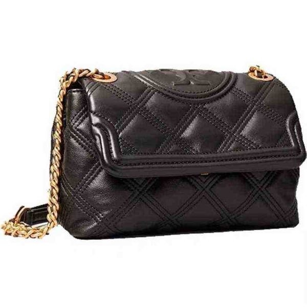 

luxurys torysburchs leather bags designer fleming wild sheepskin 2022 women's rhombic single shoulder chain soft fashionable