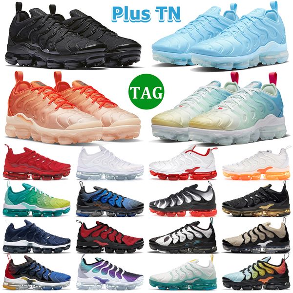 

plus 2023 tn running shoes men women triple black white red metallic gold cool grey university blue lemon lime since 1972 mens trainers