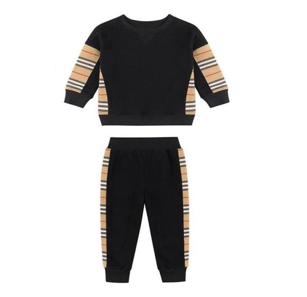 

baby boys girls striped clothing sets spring autumn kids casual sports tracksuits cotton children sportswear pulloverpants 2pcs s7569613, White