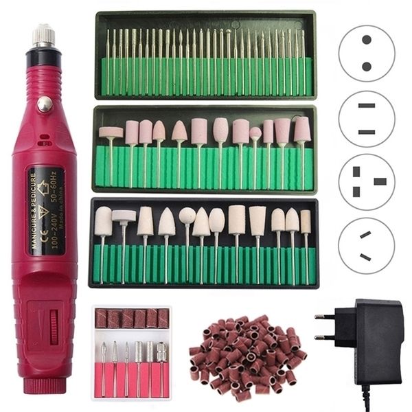 

nail art equipment professional drill machine electric manicure milling cutter set files bits gel polish remover tools 20000rpm bit 221109, Silver