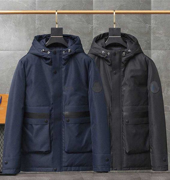 

fashion brand down jackets designer classic monclars men's winter warming waterproof casual hooded coat, Black