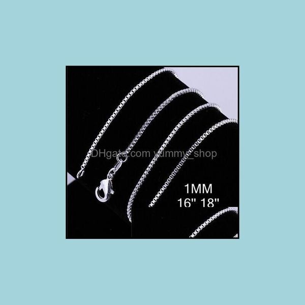

chains chains necklaces pendants jewelry 925 sterling sier plated necklace chain 1618204 1mm thin box bike pendant for women and men otuk5, Silver