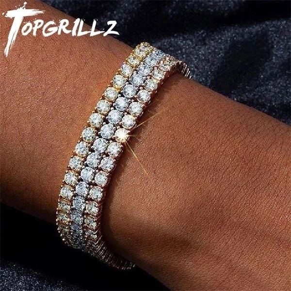 

charm bracelets 3mm6mm menswomen aaa cubic zirconia tennis hip hop jewelry iced out 1 row gold color cz charms for gifts 221109, Golden;silver