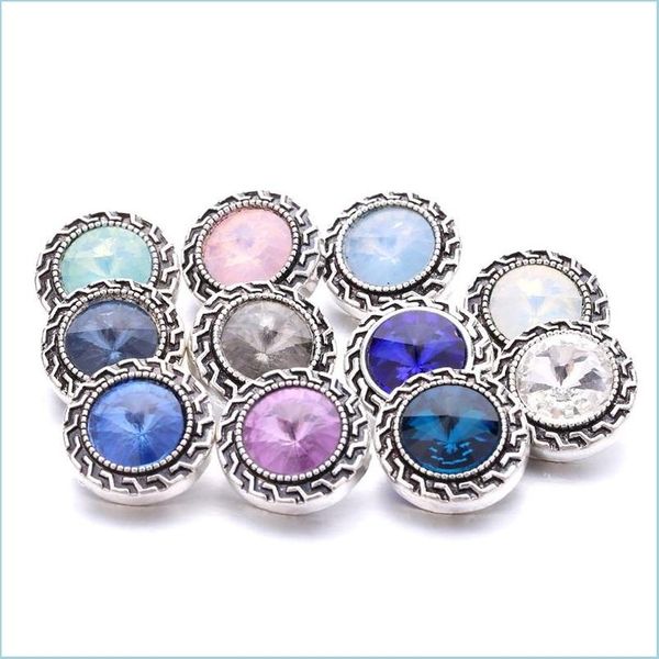 

charms colorf retro sier color snap button charms women jewelry findings bright rhinestone 18mm metal snaps buttons diy bracelet dro dhbdp, Bronze;silver