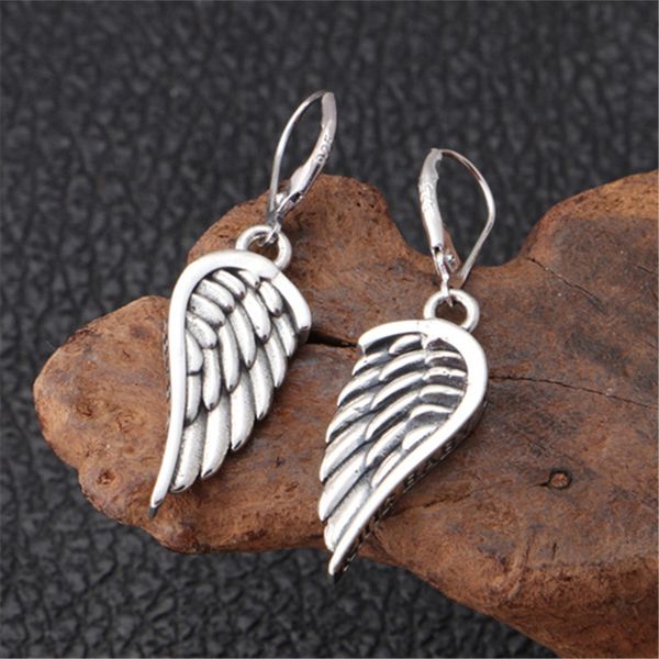 

wings dangle wire clip clip-on screw back leverback 925 sterling silver earrings gothic punk hand-made designer vintage luxury jewelry acces