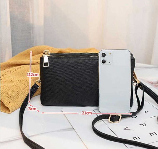 

brand designer two zippers shoulder bags wallets purse clutch with wristlets crossbody cross body pu clutch bag handbagsbagsss