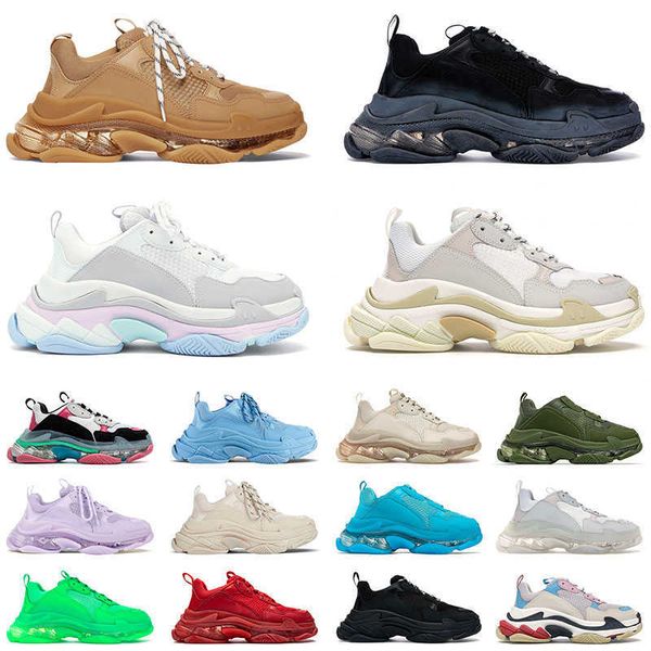 

balencigas balencigas balencaigaity designer shoes luxury sneakers trainers triple s clear sole bottoms fashion oversized vintage dad casual, Black