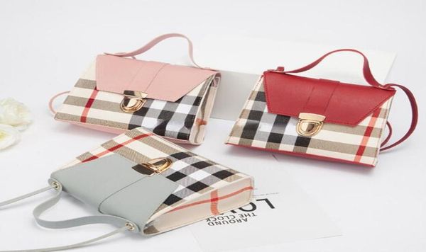 

designer children purse plaid handbags fashion kids pu leather one shoulder bag girls lattice crossbody bags lady mini4045389, White