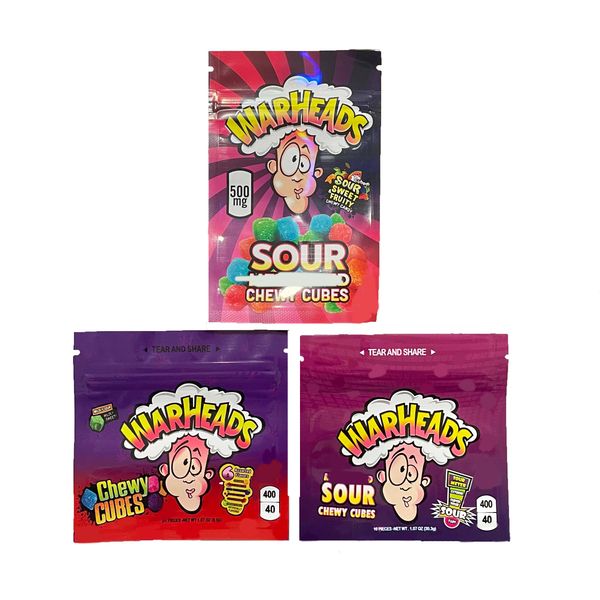 

warheads edible mylar packaging xtremes bags sour chewy cubes wowheads 3 side seal zipper smell proof