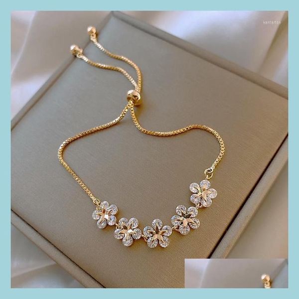 

charm bracelets charm bracelets bracelet for woman star flower shiny fashion match work skirt jewelrycharm kent22 drop delivery jewel dhoky, Golden;silver
