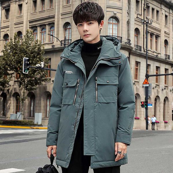 

down jackets autumn winter hooded warm thicken coats fashionable clothing for men, Black