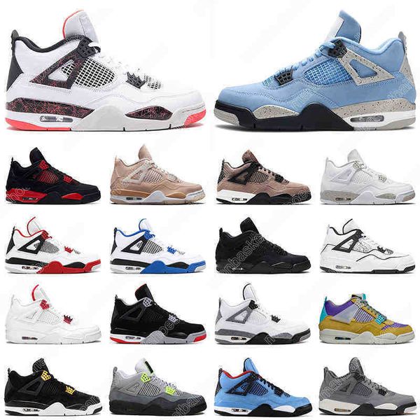 

basketball shoes white oreo university blue taupe haze black cat metallic pack 2022 4s 4 shimmer neon womens mens