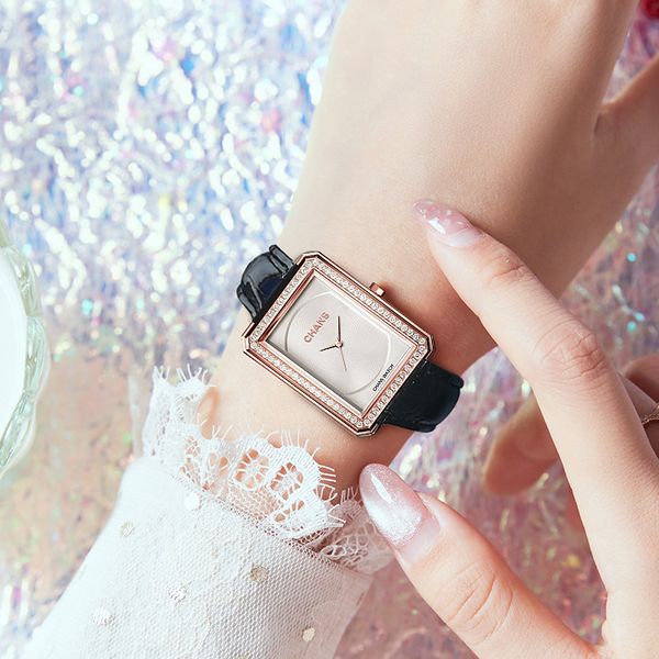 

watch women junior high school students luxury small group electronic children girls waterproof women's watchs ins exquisite womens wat, Slivery;brown