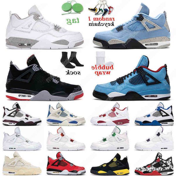 

7-13 men women 4s basketball shoes black cat university blue fire red white oreo bred outdoor mens trainer