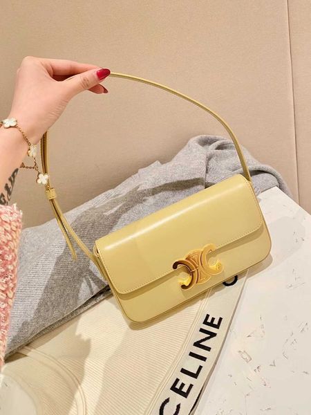 

luxurys fashion handbag celinns designer bags new female same triumphal arch underarm bag stick high sense minority soft leather women'