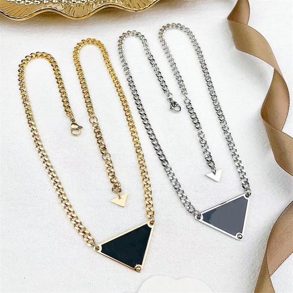 

black white triangle necklaces for women fashion jewelry necklace designer trendy aesthetic luxury jewelry customize silver thin chain hallo