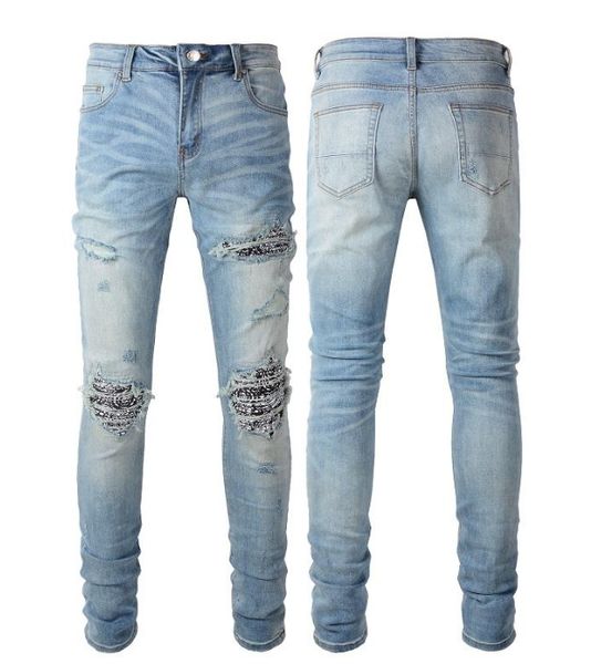 

fashion jeans for women designer jeans slim fit skinny black rip straight stretch hip hop distress motorcycle biker denim regular rock size, Blue