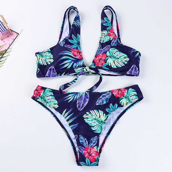 

new women's split high waist print small chest gathered to show slim bikini swimsuit, White;black