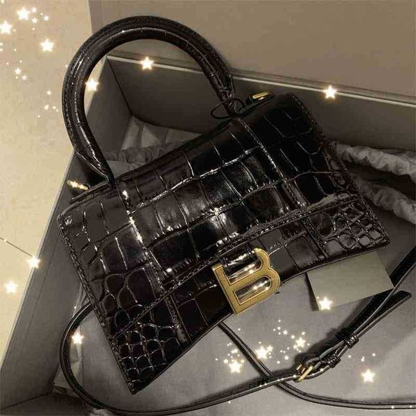 

hourglasso designer balenciga handbag correct genuine leather women's bag fashion versatile alligator cross carrying portable shoulder