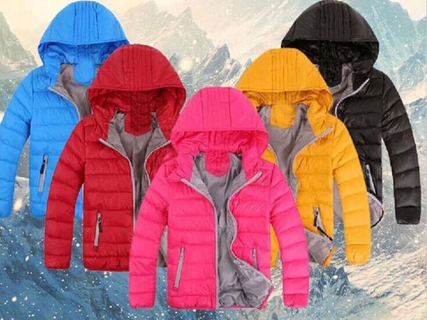

child outerwear boy and girl winter warm hooded coat children cottonpadded down jacket kid jackets 312 years4271990, Blue;gray