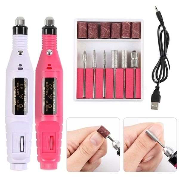 

nail art equipment professional drill machine electric files bits manicure milling cutter set gel polish remover tools 20000rpm 221109, Silver