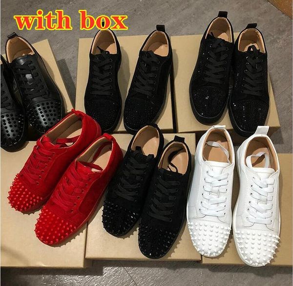 

2022s red soles sneakers shoes bchgdfft trainer asdwefww red platform bottom low cut suede luxury crystal sneaker designer women men with bo, Black