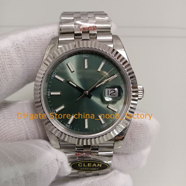 

6 color 2022 new model watches mens 41mm green dial stainless steel bracelet folding clasp cal.3235 movement clean luminous automatic watch, Slivery;brown