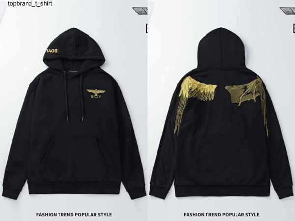 

men's hoodies designer sweatshirts fashion brand boys sweater thread embroidered wings casual men women fashion hoodie, Black