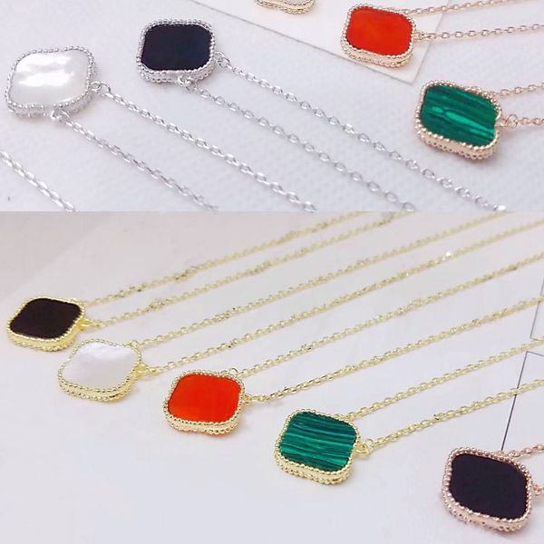 

luxurious 4leaf necklace classic designer pendant for european and american lovers gift 316l stainless steel, Silver
