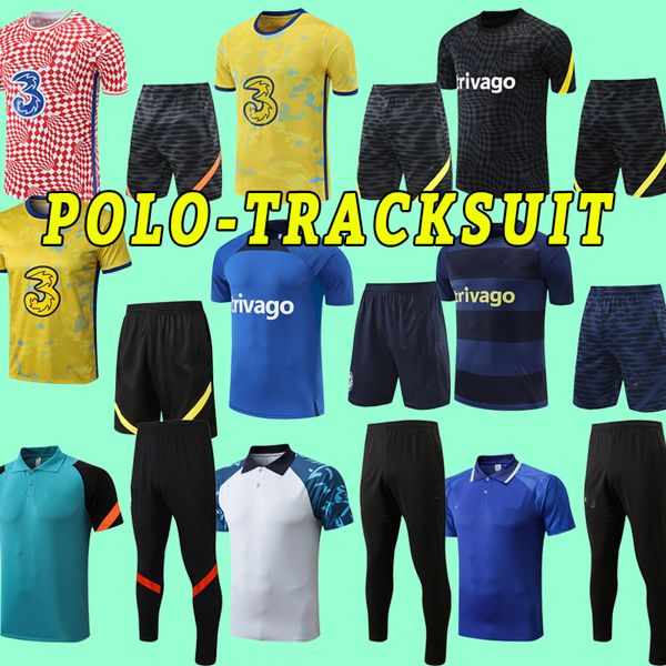 

polo training suit 2022 2023 cfc soccer jersey sterling koulibaly ziyech pulisic mount kante havertz werner abraham chilwell giroud sau 22 2, Black;yellow