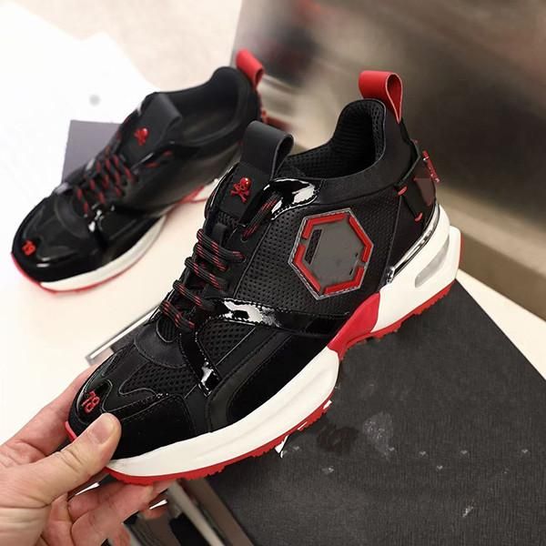 

designer shoes fashion luxury shoes men leather lace up platform over sized sole sneakers casual shoes size 38-45 kpjj0002 sbf, Black