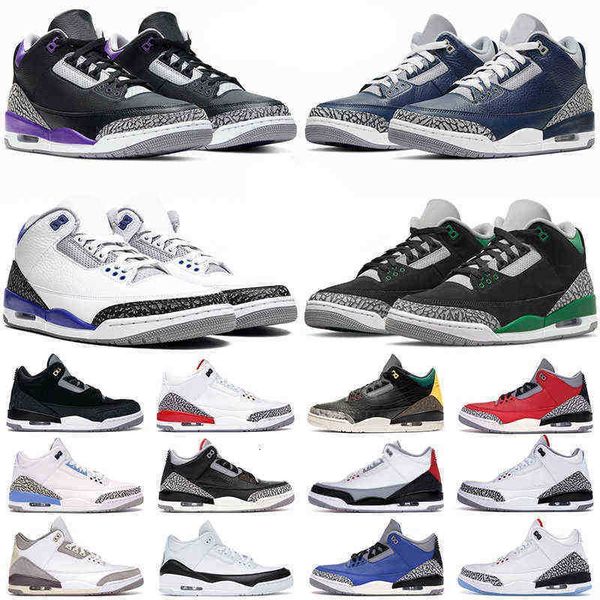 

mens outdoor shoes jumpman 3s pine green racer blue cool grey georgetown medium royal cement black white court purple 3 men trainers