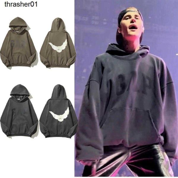 

men's hoodies designer sweatshirts kanyess fashion branded loose plush sweatshirt fashion men women streetwear hoodie, Black