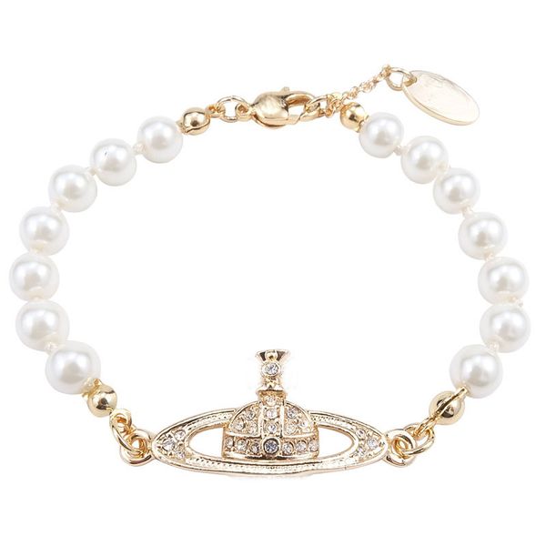 

saturn bracelet with box pearl beaded strand diamond tennis planet bracelets woman gold designer jewelryfashion accessories, Black