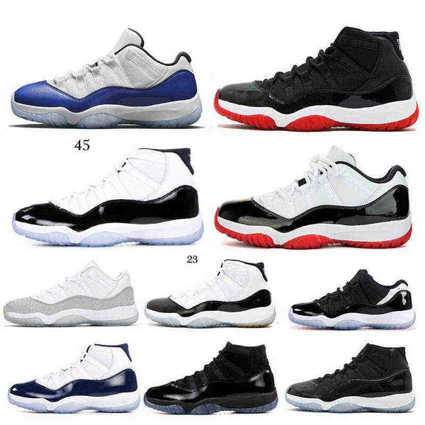 

11 11s men women outdoor shoes withe bred low wmns concord 23 45 cap and gown space jam sports, Black