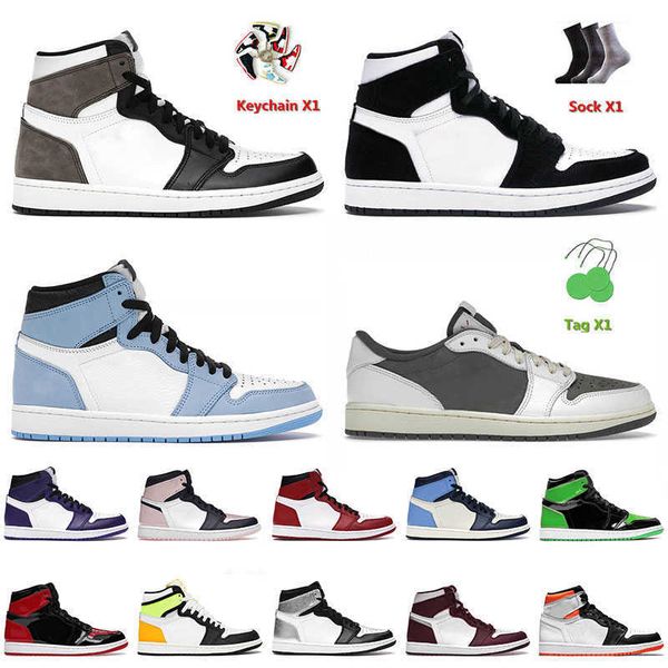 

jumpman 1 1s low mens basketball shoes high dark mocha twist reverse mochas pollen university blue bubble gum men women trainers