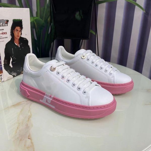 

classic embossed shoes ladies casual sneakers leather mkjl0004 brand designer fashion women small white jmz, Black