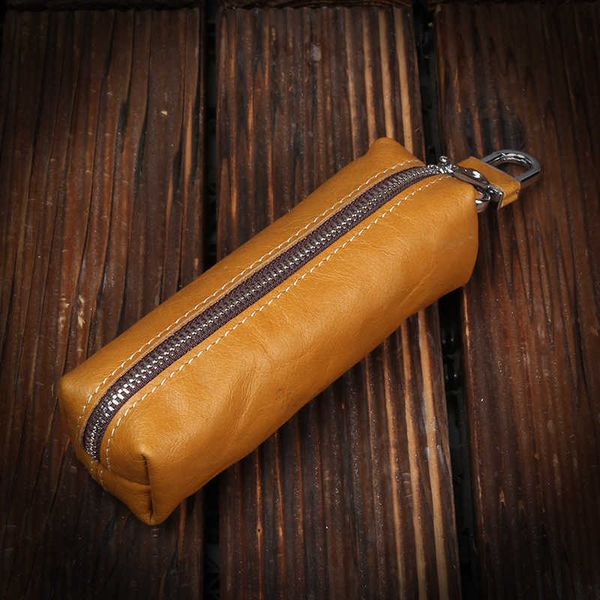 

car key 2021 new genuine leather chain men women holder organizer pouch cow split long bag housekeeper case wallet t221110