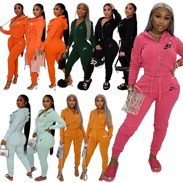 

designer brand women tracksuits hooded jogging suits letter embroidery two piece sets long sleeve sweatsuits sportswear jacket pants sport o, Gray