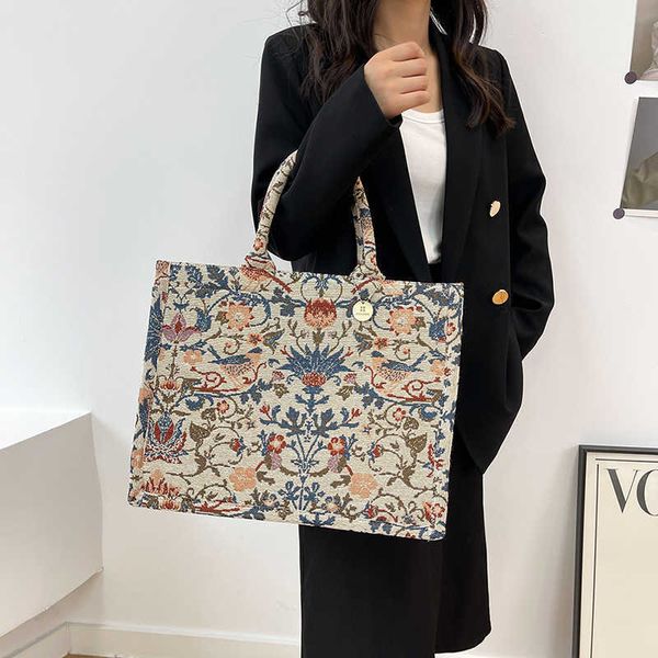 

autumn and winter large bag capacity shoulder women 2022 personalized embroidered handbag canvas small fashion tote bag