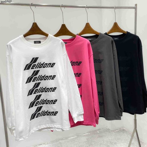 

designer we11done bullet screen letter printed sweater korean casual welldone small fashion essential hoodie, Black