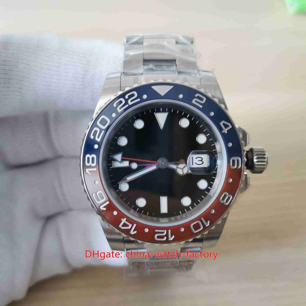 

clean factory mens watch super cf 40mm gmt 126719 126719blro blue dial pepsi ceramic bezel oyster watches cal.3285 movement mechanical autom, Slivery;brown