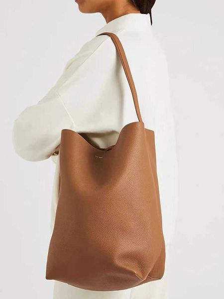 

the row bag large capacity commuter tote litchi cow leather one shoulder handbag versatile bucket bag female