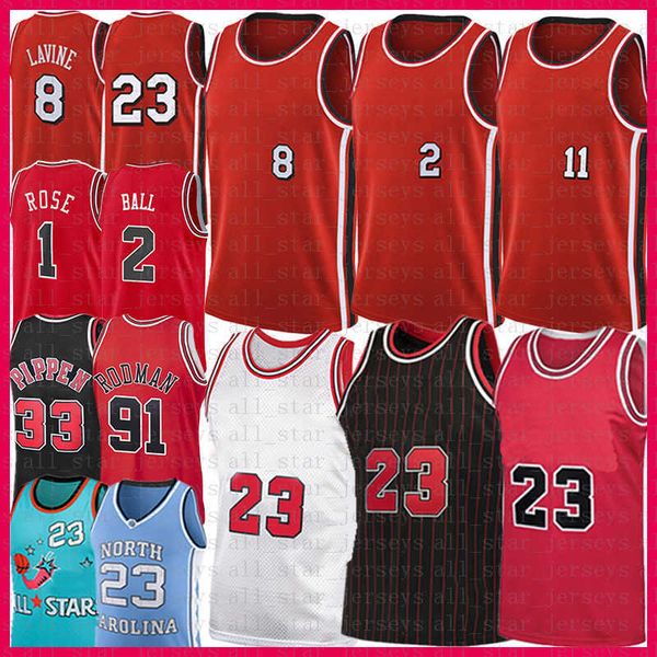 

lonzo ball zach lavine 23 basketball jersey 2 8 demar derozan derrick rose scottie pippen dennis rodman vintage jerseys mens shirts 11, Black