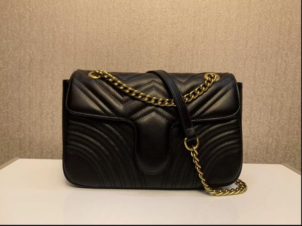 

2020 marmont crossbody bag 443497 handbags handbag soft genuine pu leather women shoulder bags come 26cm with box