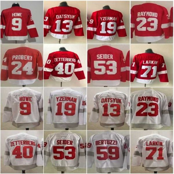 

reverse retro hockey 23 lucas raymond jersey 53 moritz seider 59 tyler bertuzzi 71 dylan larkin 19 steve yzerman 13 pavel datsyuk 40 henrik, Black;red